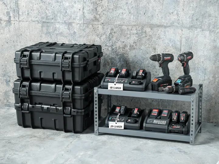 Tool storage and batteries