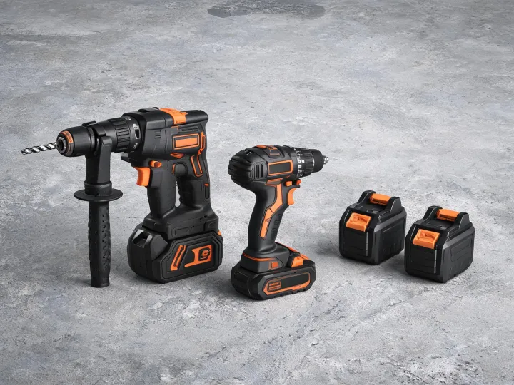 Cordless rotary hammer and battery packs