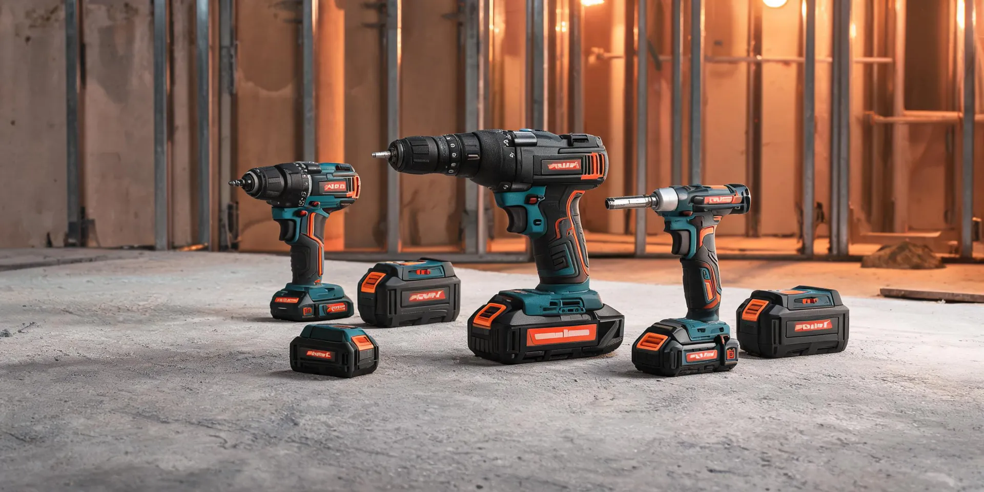 Hilti cordless tool system on a concrete jobsite